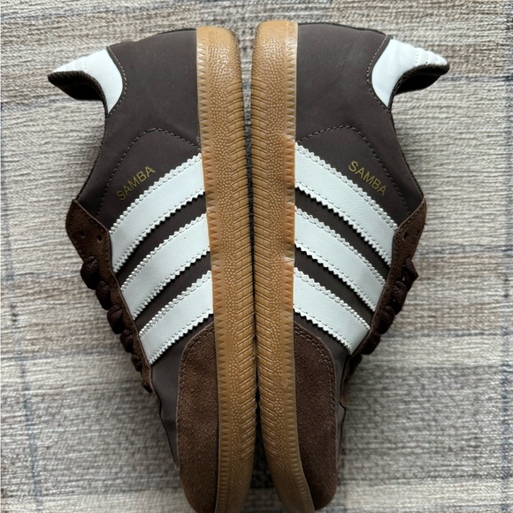 adidas Shoes - Adidas Samba Chocolate Brown Suede and White Leather